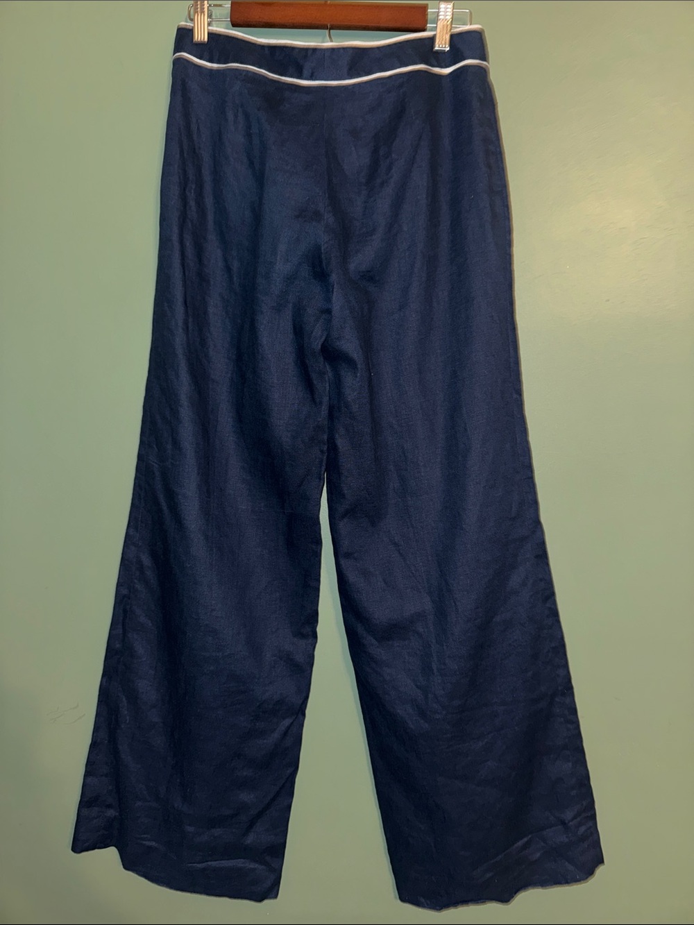 American Living Sailor Pant 100% Linen Navy and White Wide Leg Pant 4 Nautical - Picture 5 of 5